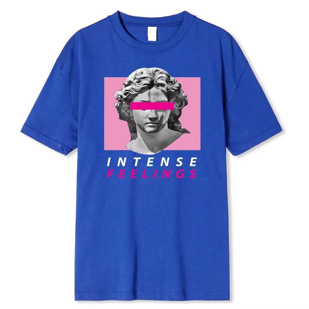 Intense Feelings Funny Hot Sale T-Shirts Men Fashion Soft Clothing Summer Breathable Tee Clothing Hip Hop Personality Tshirt