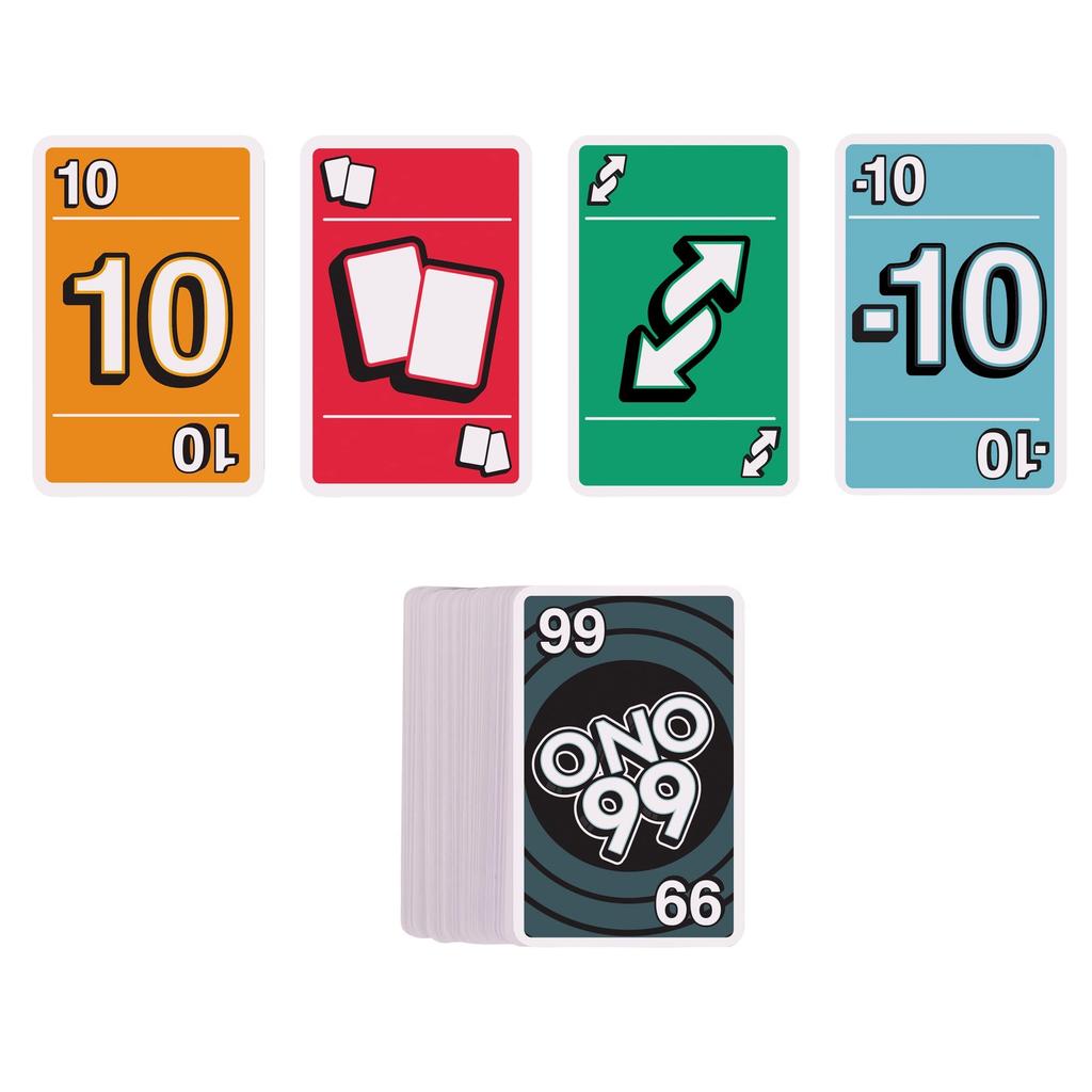 Mattel Games UNO No No Ninety-Nine Card Game Party Game for 2-6 Players 7 Years and Older HHL37