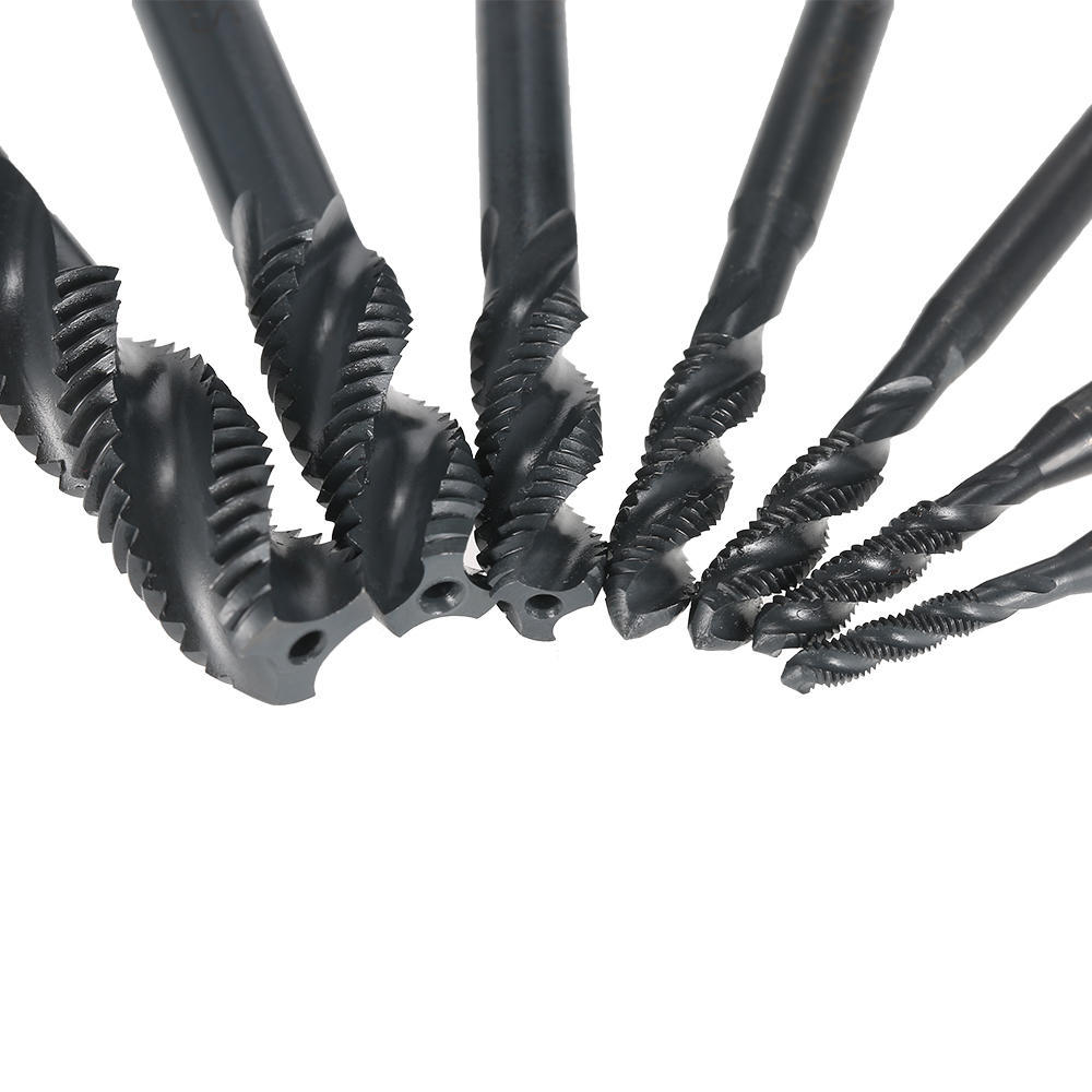 7PCS M3M12 HSS Nitriding Coated Metric Spiral Flute Taps Machine
