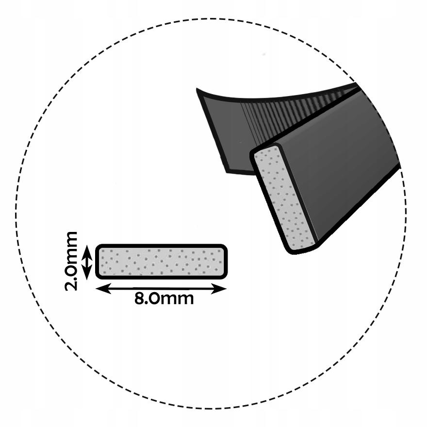 Self-adhesive door window seal I 8X2 mm WHITE