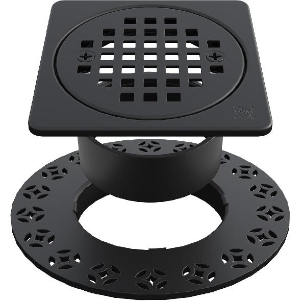 4 Inch Square Drain Grate Kit Replacement Compatible with Schluter Kerdi-Drain Flange Shower Floor Drain SUS 304 Stainless Steel Grate Removable