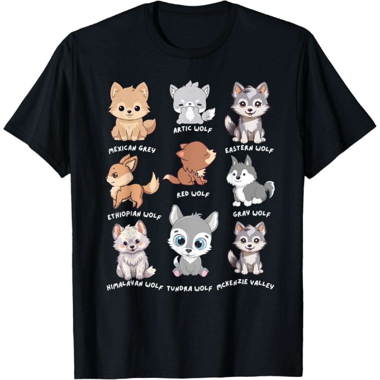 Chibi Wolf baby Wolves Animals of the World Wolf Lover kids T-Shirt S