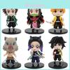 Cute Demon Slayer Tanjiro Nezuko Pvc Figure Set 6 Pieces 8.5cm Anime Collectible