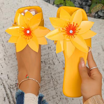 Große Größe Sandalen Damen 2024 Sommer Lässig Vielseitig Komfort Blumen Flache Hausschuhe Damen Outdoor Rutschfest Strandschuhe