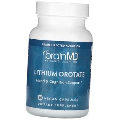 ליתיום אורוטט, Lithium Orotate 5, BrainMD 60 כמוסות צמחיות (36690001)