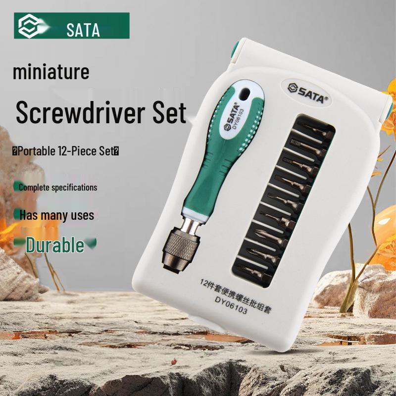 SATA Mini Screwdriver Set: Multifunctional Flathead, Phillips, Hex, and Torx Tools
