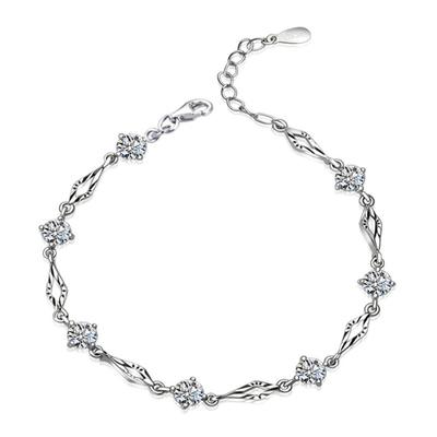 Fashion Versatile Silver Plated Jewelry Crystal Zircon, Women's Korean Edition Jewelry Accessories Bracelet