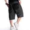 RogueWave Summer Plus Size Wide Leg Hip-Hop Black Jeans Shorts Male Skateboard Swag Baggy Men Denim Pants