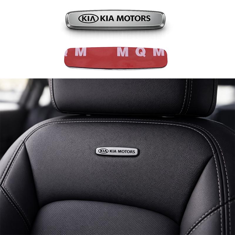 AIJ1 2pcs/1pair kia metal Car seat Emblem Car Internal Clips Console Decoration Badge Sticker Car Emblem styling Accessories