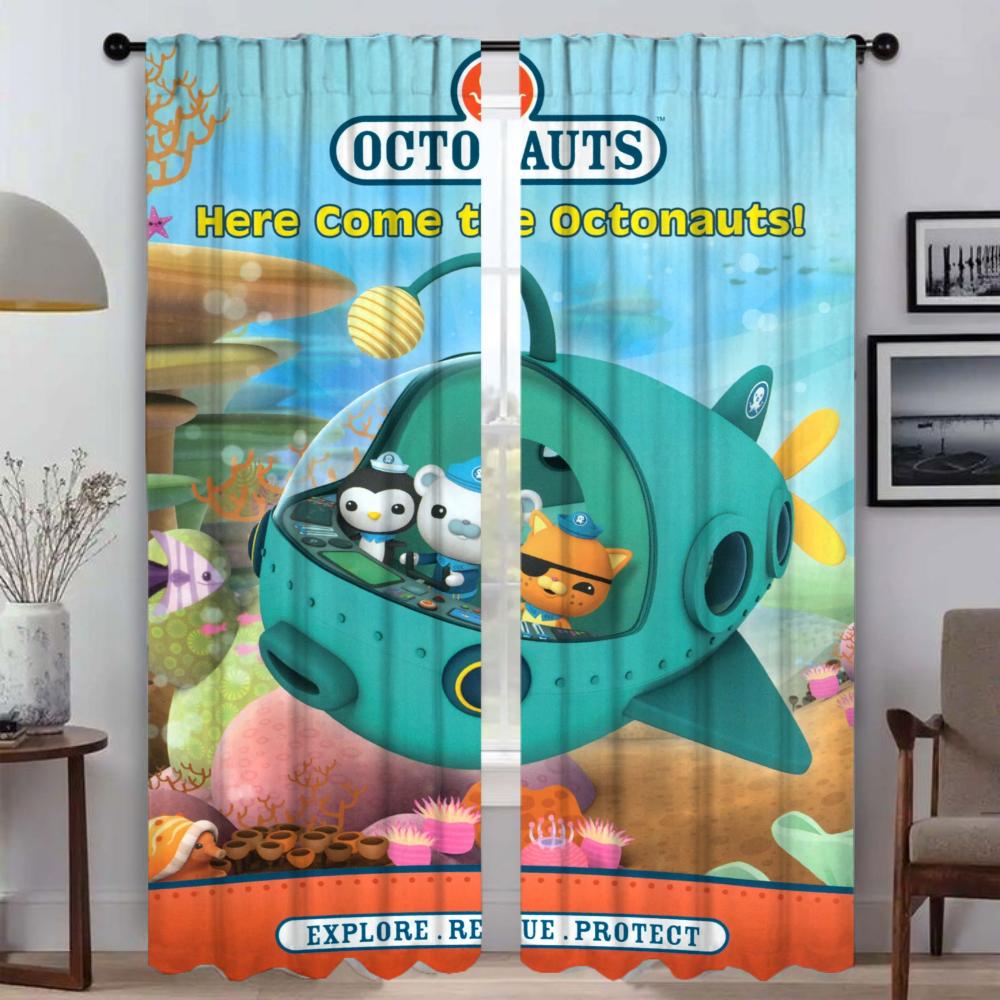 

Кухонные шторы 2 шт. Октонавты оттенки оконные шторы для комнаты 2 панели домашний интерьер шторы Хэллоуин украшение ребенок W50xH70cmx2pcs-CL