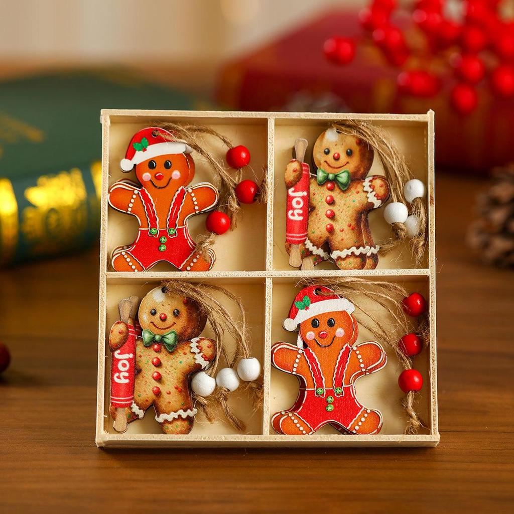 Wooden Painted Christmas Pendants Box - Ornaments & Small Gifts