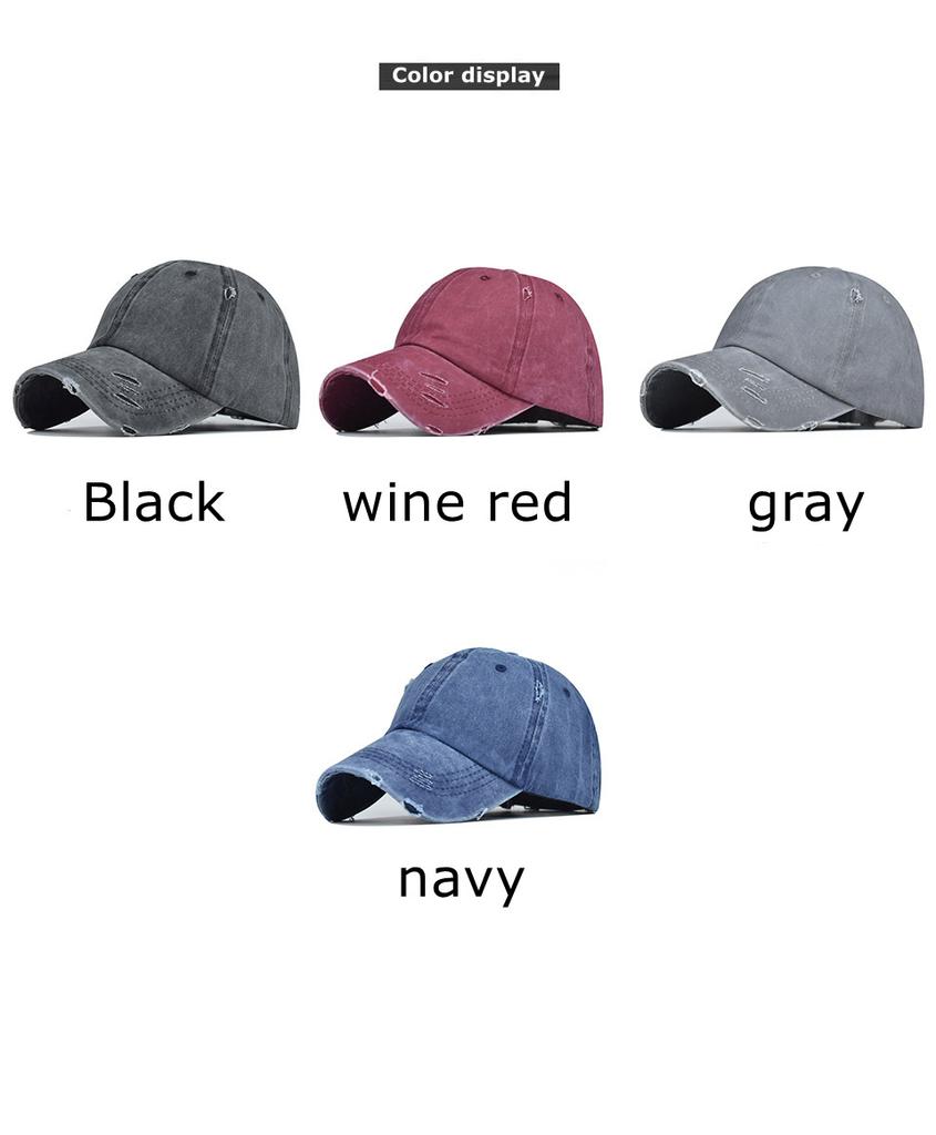 Cap Baseball Ponytail Cap Solid Cotton Material Duck Tongue Cap Sun Shading