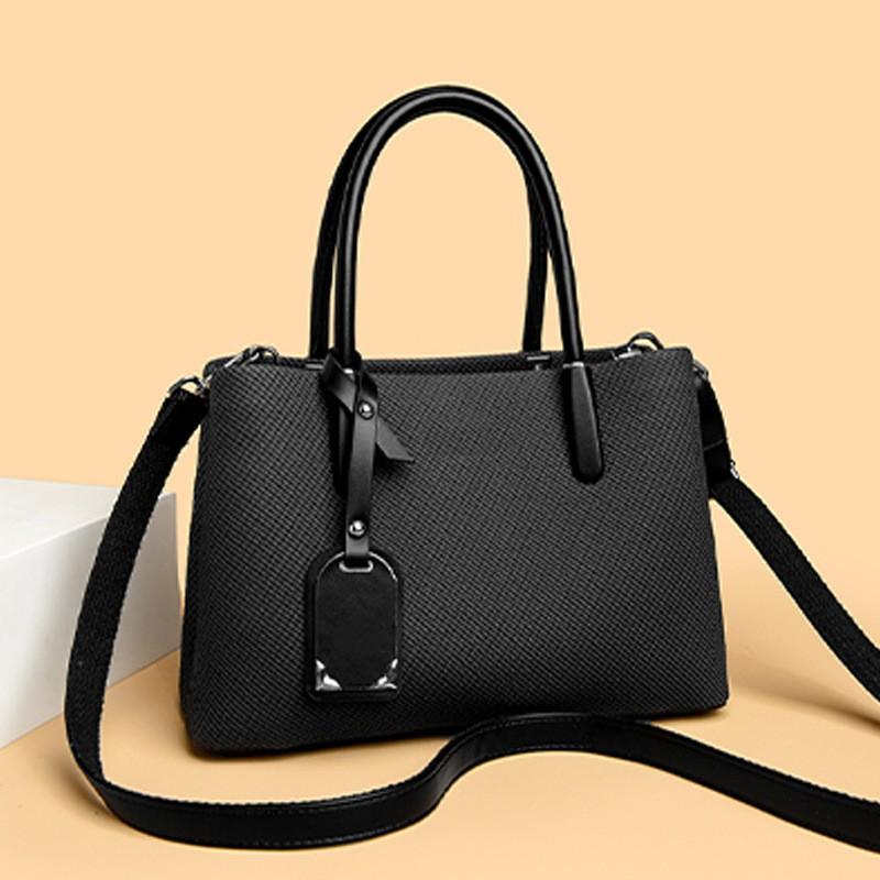Elegant PU Tote Bag Women Spacious Shoulder With Zip Multi-Compartment Design Daily Commute Mom Use