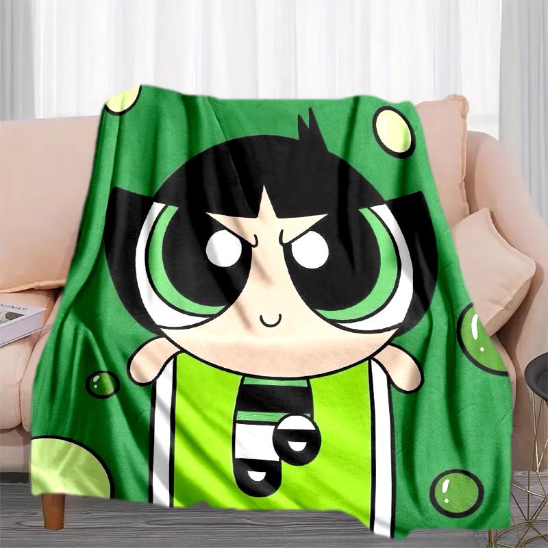 1PC The Powerpuff Girls printed blanket, all season lightweight home office outdoor nap multifunctional blanket A8