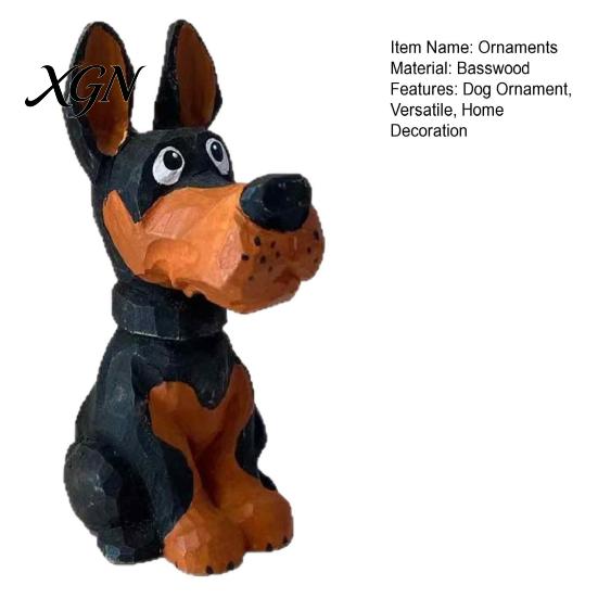 Creative Wooden Craft Doberman Ornament, Hand Carved Sculpture, Cute Handcrafted Dog Statue Figurine for Home Shelf And Entryway Basswood Decor