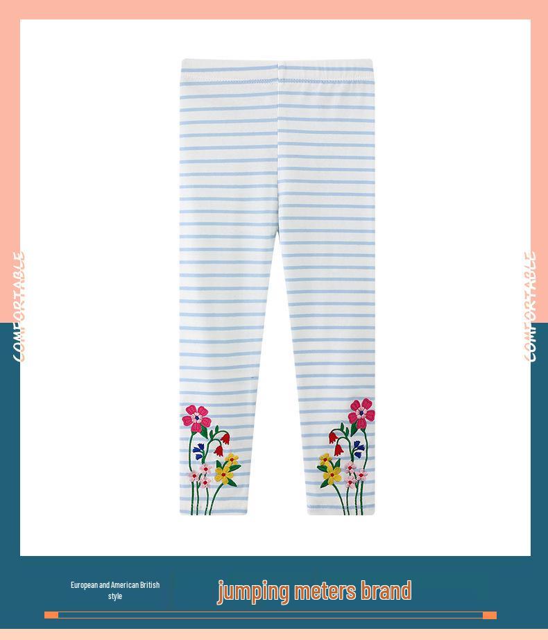 Girls' European and American Style Slim Fit Elastic Leggings for Autumn and Spring