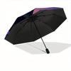 1pc Artistic Black Cat Automatic Open 8-Rib Windproof Umbrella, Travel & Commuting, Suitable for All Seasons