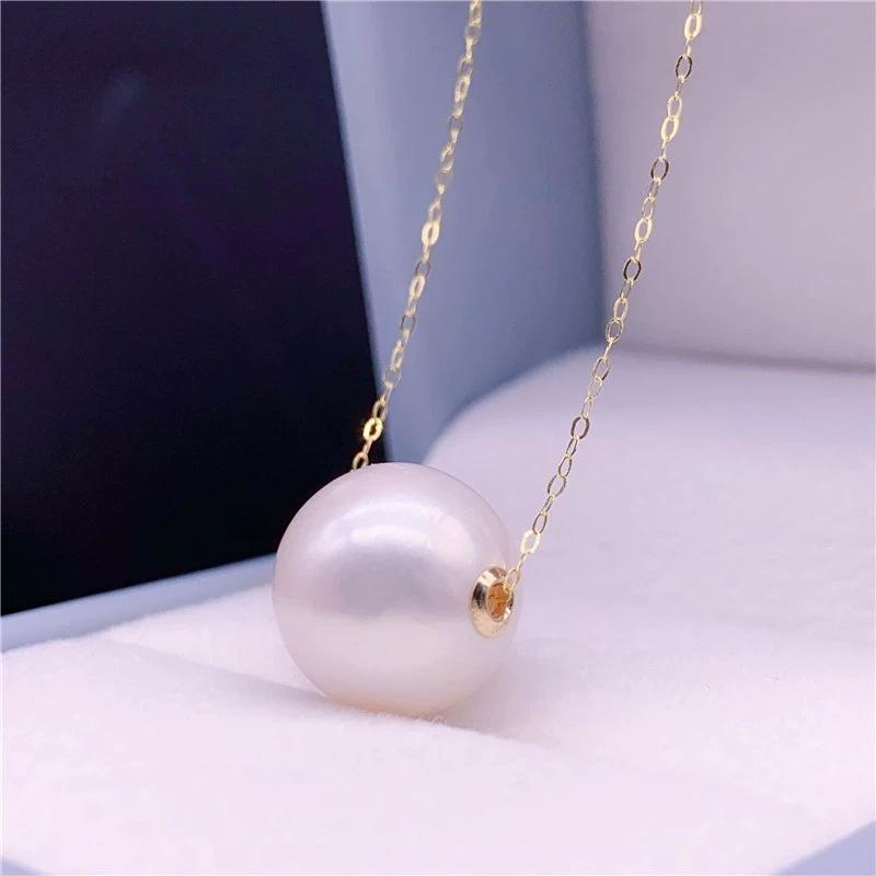 Edison Women's Natural Freshwater Pearl Necklace with Rolo Chain