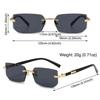 1pc Rimless Sunglasses for Women & Men Trendy Frameless Rectangle Sun Glasses Retro Shades Fashion Travel UV400 Cycling Eyewear