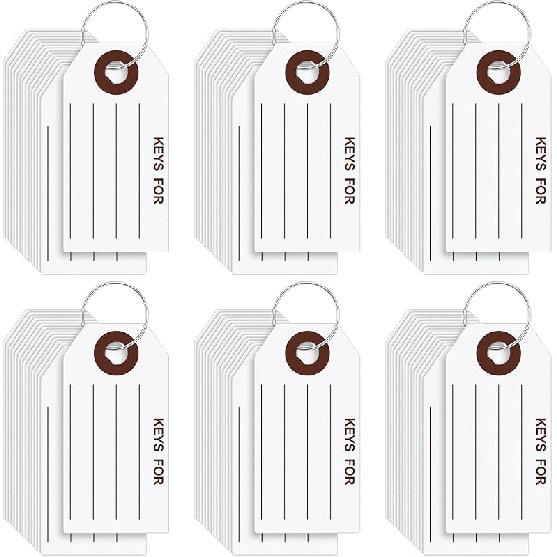 500 Pcs Key Tags with Rings 1.38 X 2.76 Inches Key Chain Tags Labels for Box Keychain Office Shop Car Supplies(Yellow)