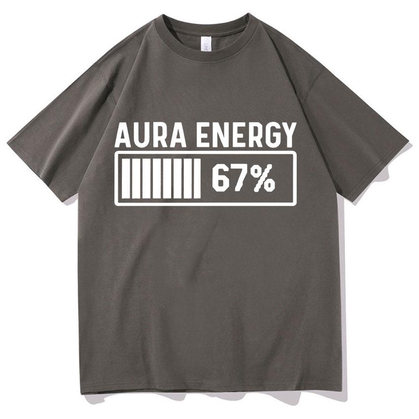 Trendy Graphic Clothing Aura Energy 67 Funny Six Seven Meme Crewneck Tshirt Men Women Pop Cotton T Shirt Short Sleeve Cozy Tops