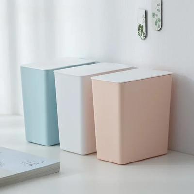 Poubelle de bureau en plastique pour la maison, non classée, mini seau de rangement créatif avec couvercle, style nordique