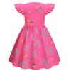 82866 Kids Girls Steal a Brainrot 67 Print Ruffle Sleeveless Princess Dress