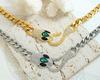 Colorfast High Street Hip Hop Style Zircon Snake Head Necklace