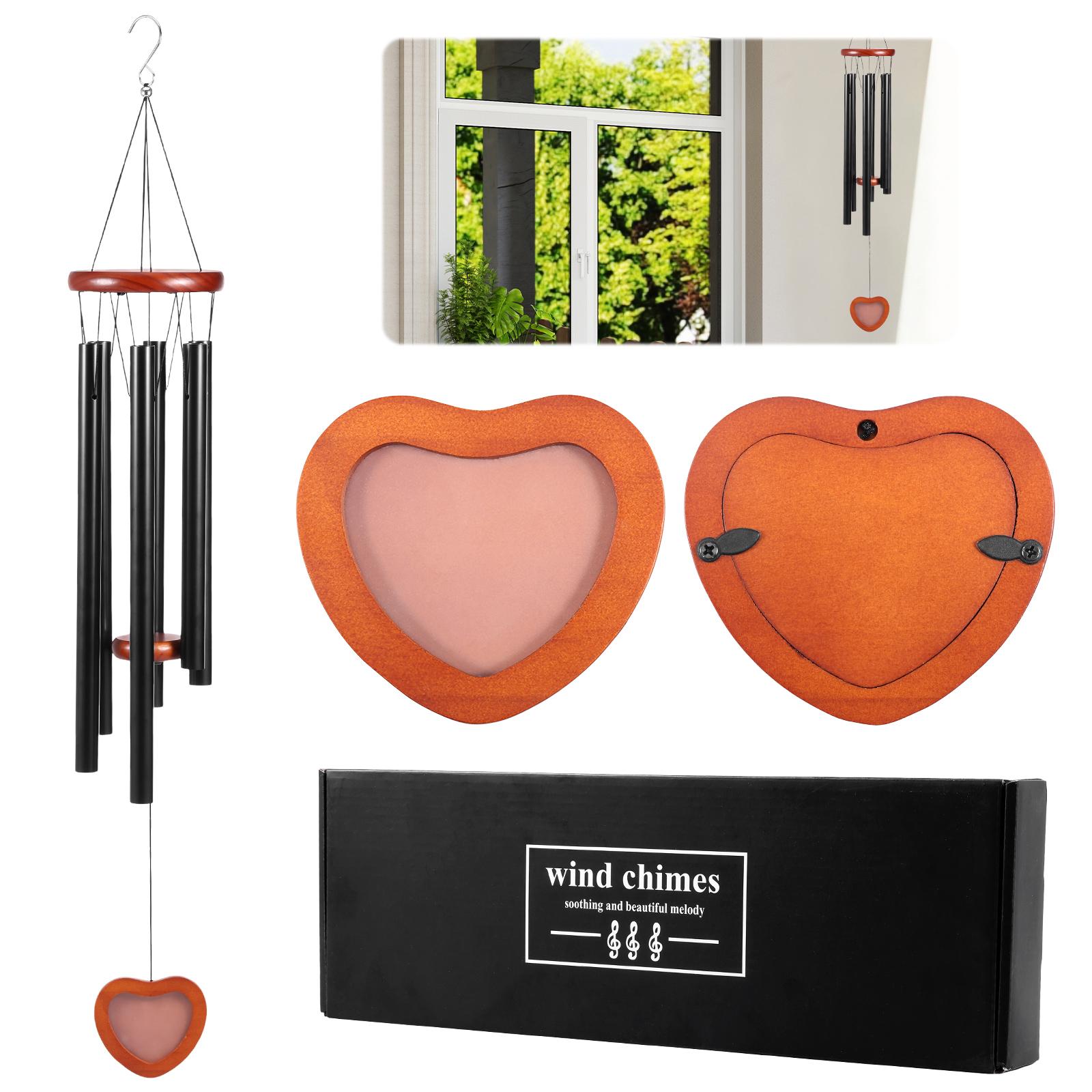 

Photo Memorial Aluminum Alloy Tube Wind Chime 32 Inch Outdoor Personalized Sympathy for Garden Yard Balcony Decor