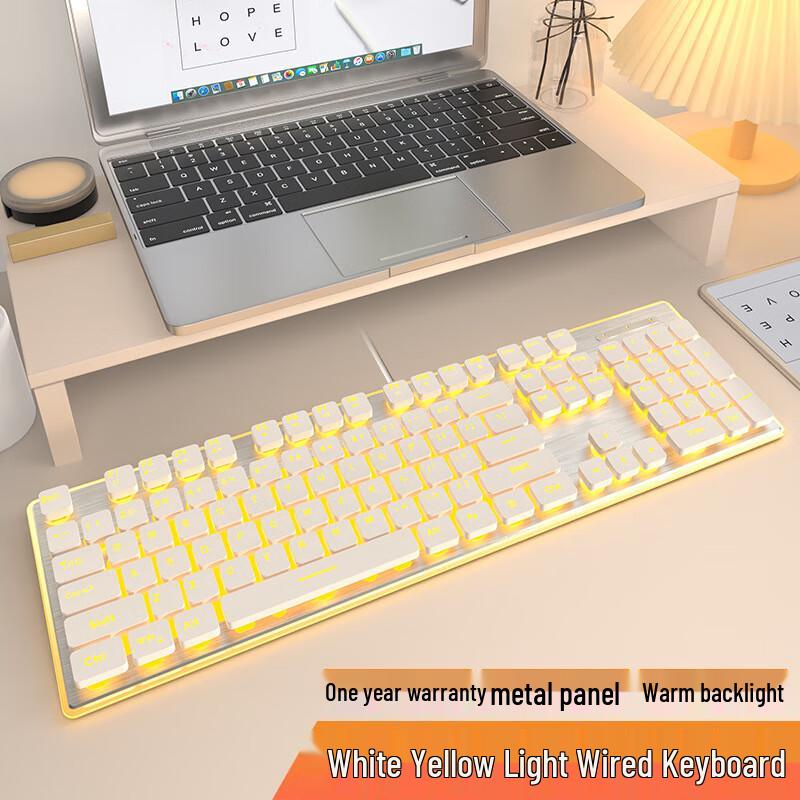 Qisha GX80 Sakura Pink Wired Silent Keyboard & Mouse Combo