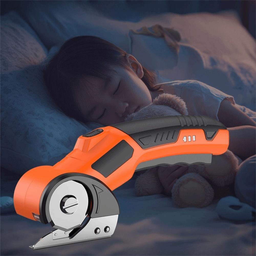 Schnellschneidende elektrische Schere Sicherheitsschloss Kartonschneider Verdickte Drehzahlschere Leder schneiden