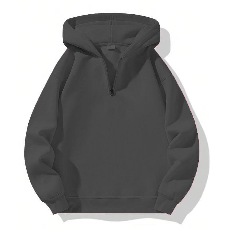 

European American Autumn Winter Zipper Hooded Sweatshirt: Loose Sport Casual Hoodie for Women Medium
