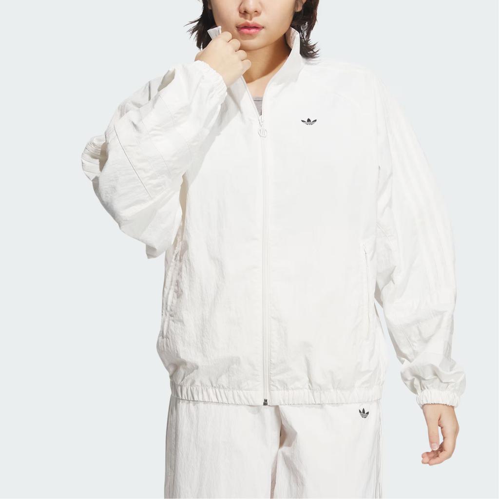 Adidas Originals Ruched Track Top Women Jacket White Black JD6386