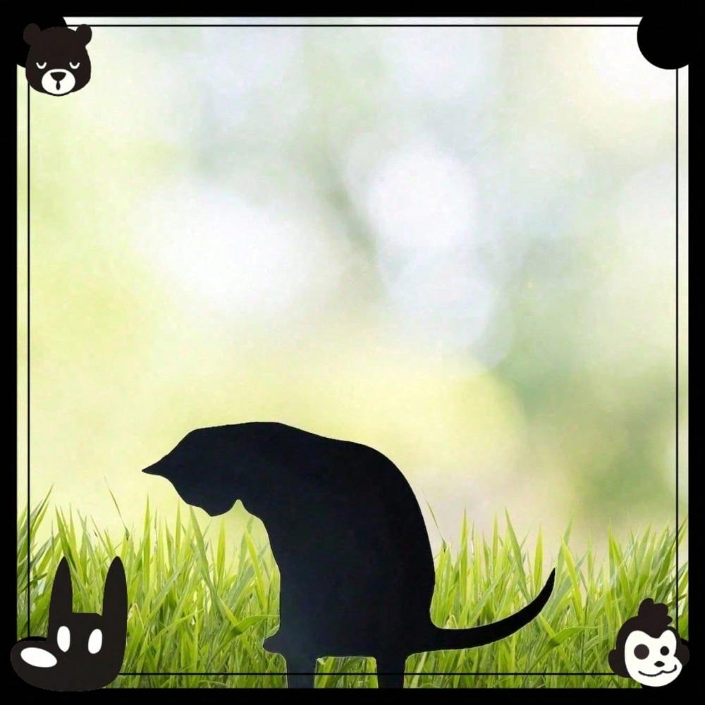 Metal Black Cat Garden Sculpture Outdoor Yard Statue Cut-Out Design Gothic Home Decor Gift for Cat Lovers