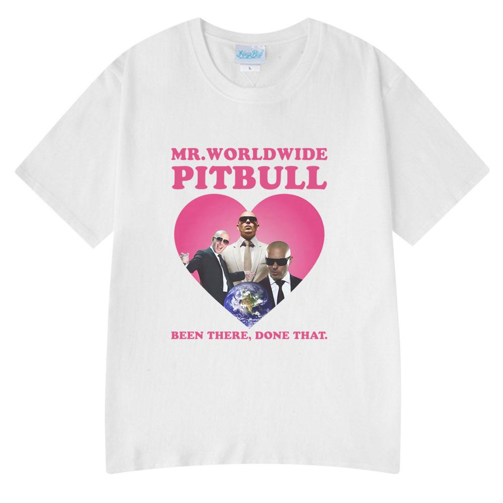Rapper Pitbull Mr Worldwide Graphic Vintage Washed T Shirt Unisex Women Clothing Fashion Hip Hop Tshirts Summer Cotton Streetwear