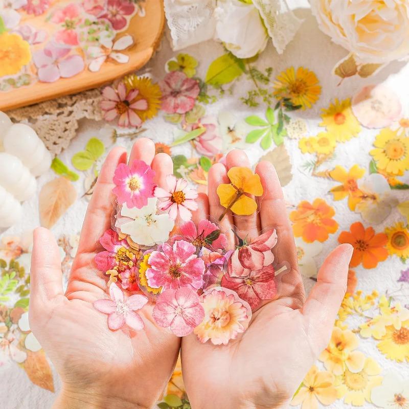 45Pcs Flower Language PET Journaling Sticker Set for Gift Packing Scrapbooking Album Planner Journal Arts DIY Craft