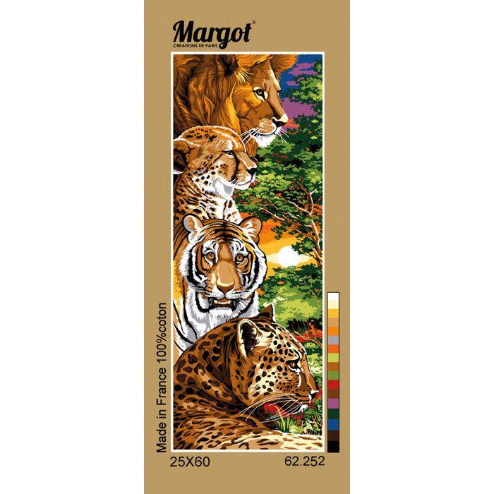 Canevas Pénélope Antique Félins 25x60cm