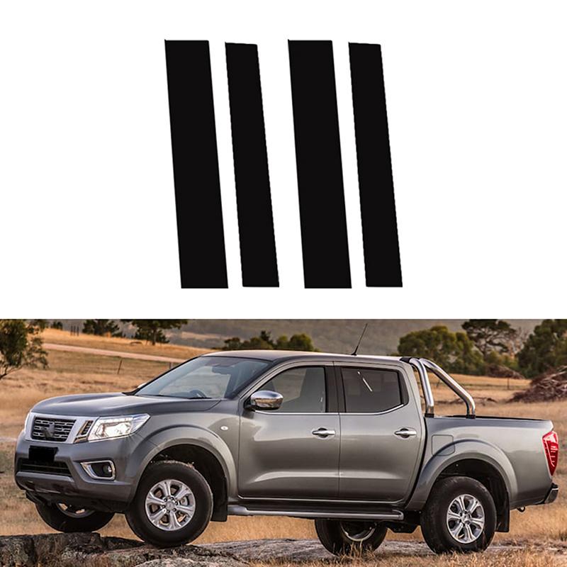 4 sztuk słupki samochodowe słupki listwa okienna pokrywa wykończenia naklejki dekoracyjne dla Nissan Navara Frontier NP300 Crew Cab 2018 2019-2021