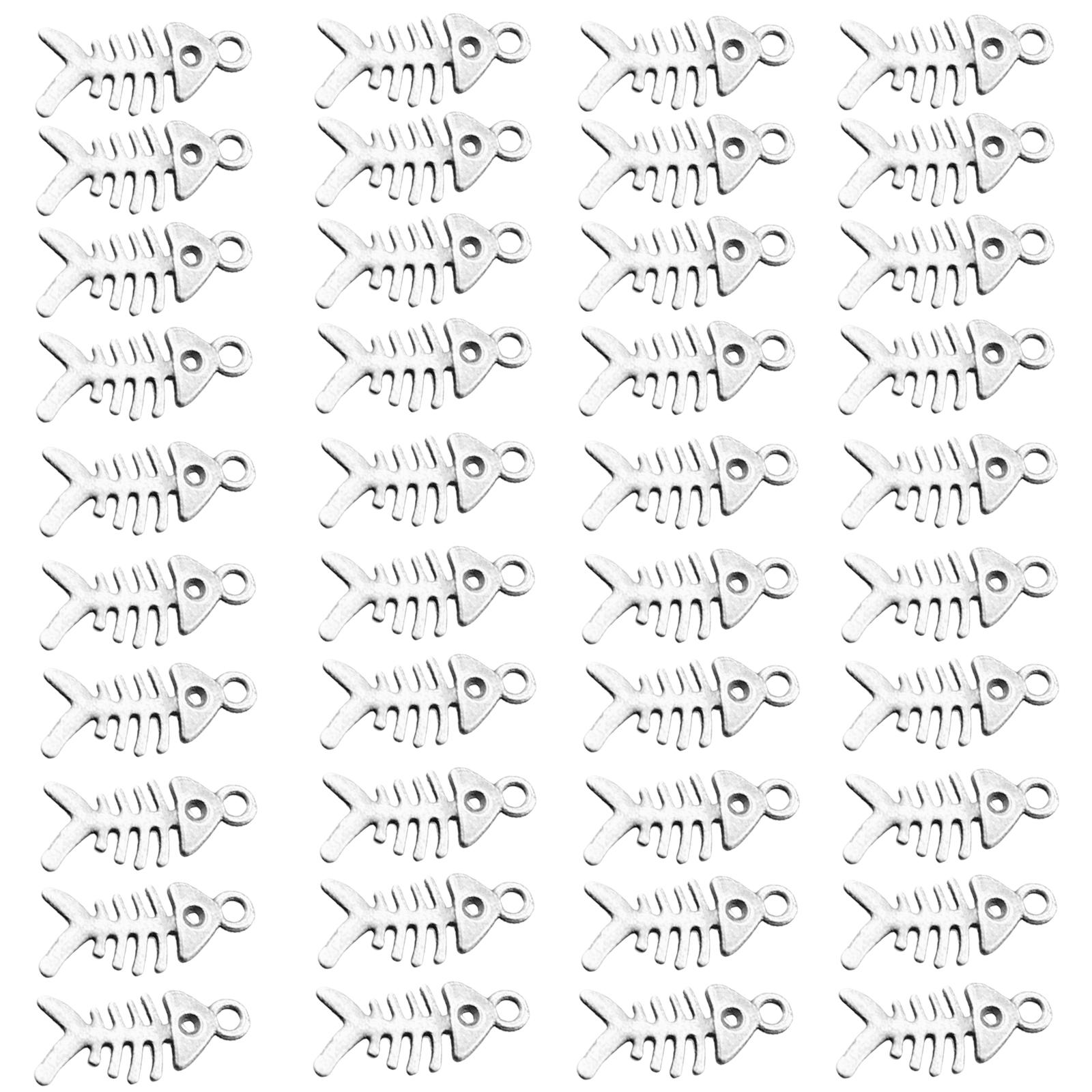 

40 шт. Подвеска-шарм Fishbone, аксессуар для изготовления ювелирных изделий, винтажные бронзовые сплавы, подвески Fishbone, товары для рукоделия B