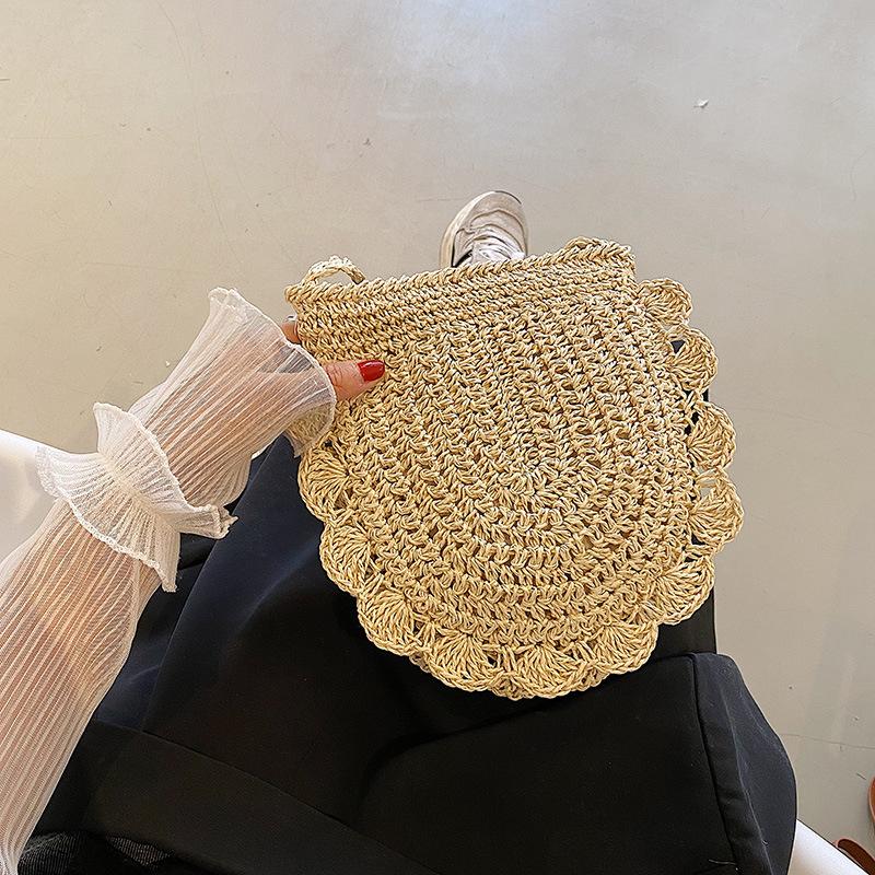 

Summer Straw Bags For Women Handmade Beach Bags Raffia Rattan Woven Handbags Vacation Shoulder Crossbody Bags Clutch 17x5x18cm