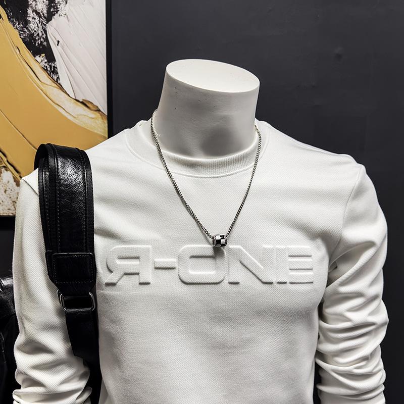 2024 Men's Crew Neck Sweatshirt: Spring/Autumn Casual Long Sleeve Pullover