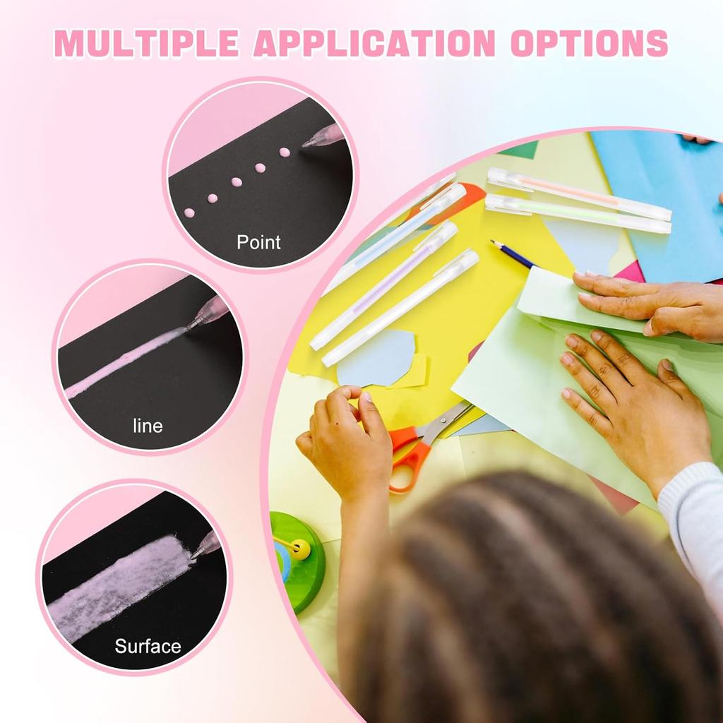 48pcs Quick Drying Color Glue Pen , Quick Dry Roller Glue Pens Easy Control Glue Pens for Crafting, Scrapbooking, Card Making