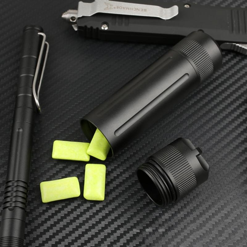 Small Pill Box Waterproof Keychain Pill Holder Portable Travel Pill Container Aluminum Alloy Capsule Cases for Outdoor