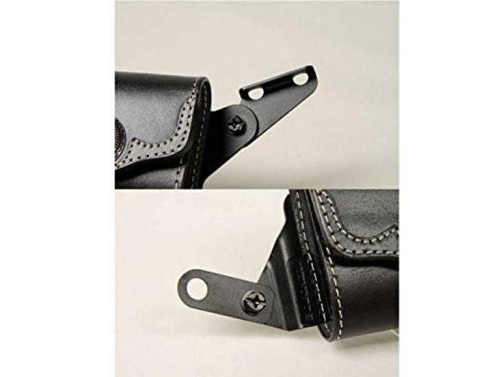 DEGNER Leather ETC Case with Bracket for Sportster Harley-Davidson (2004-2014), Black, SB-44