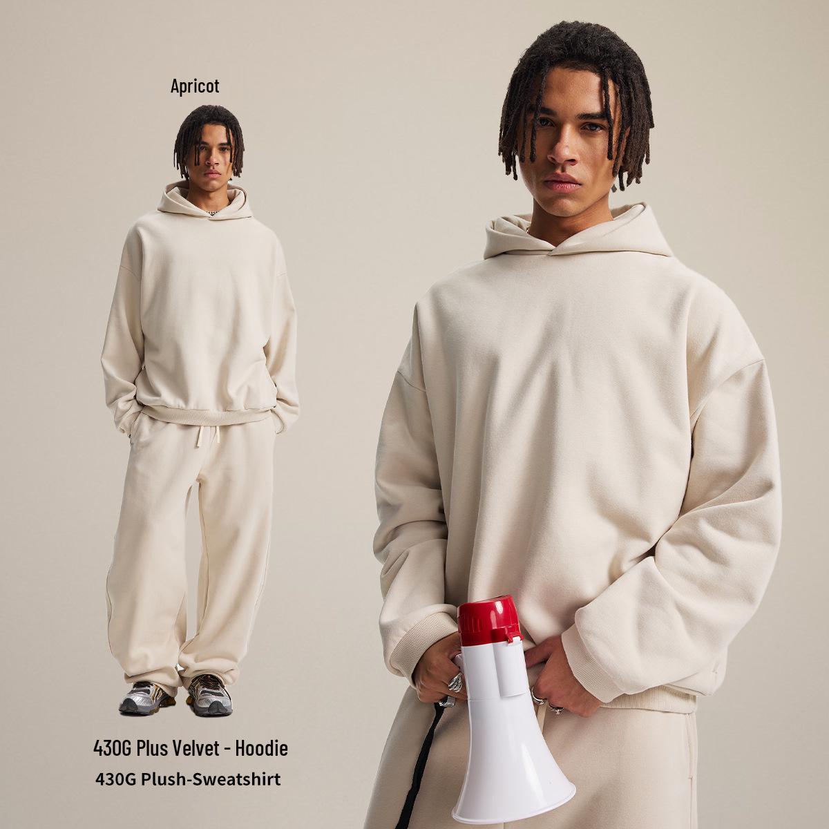 

Chain Tide Чоловічий одяг | Осінь/Зима 2025 Оксамитовий худі - Унісекс Вільний повсякденний стиль S