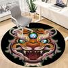 1PC Tiger Head Office Round Rug, Non slip, Soft and Durable Office Rug for Interior Decoration, Perfect for Office