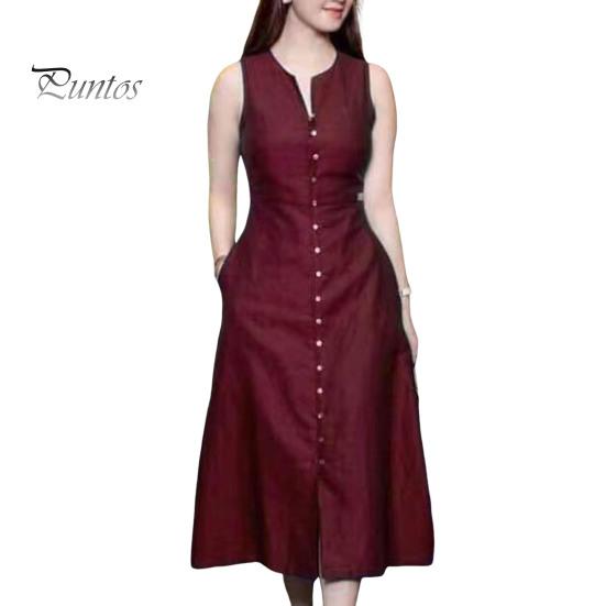 

Женское летнее платье, однобортное, однобортное, без рукавов, с карманами и пуговицами, трапециевидной формы, до середины икры, с V-образным вырезом, с узкой талией, женское платье миди S