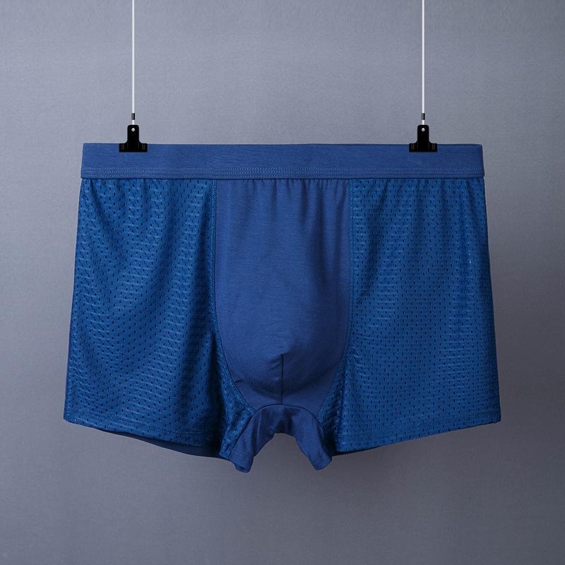 Men's Ice Silk Underwear Transparent Plus Size Thin Middle-aged and Young Men's Flat Cornered Underwear
