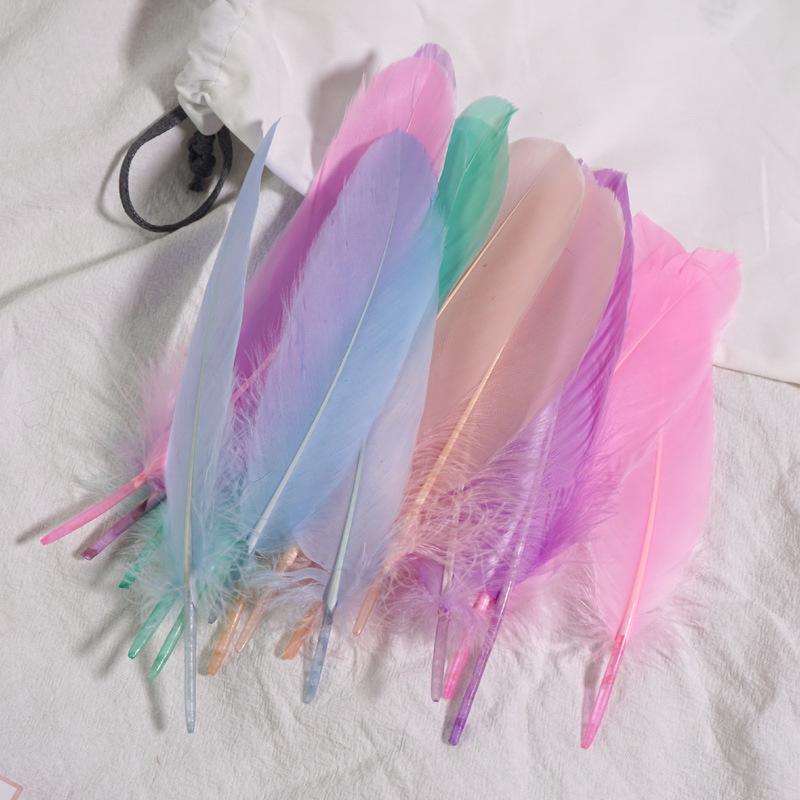 

50 шт. Перья цветные гусиные перья Жесткие Большие Плавающие Сеть для ловли снов Подсолнух Детский сад Материал для ручной работы на уроке искусства Украшение крыльев