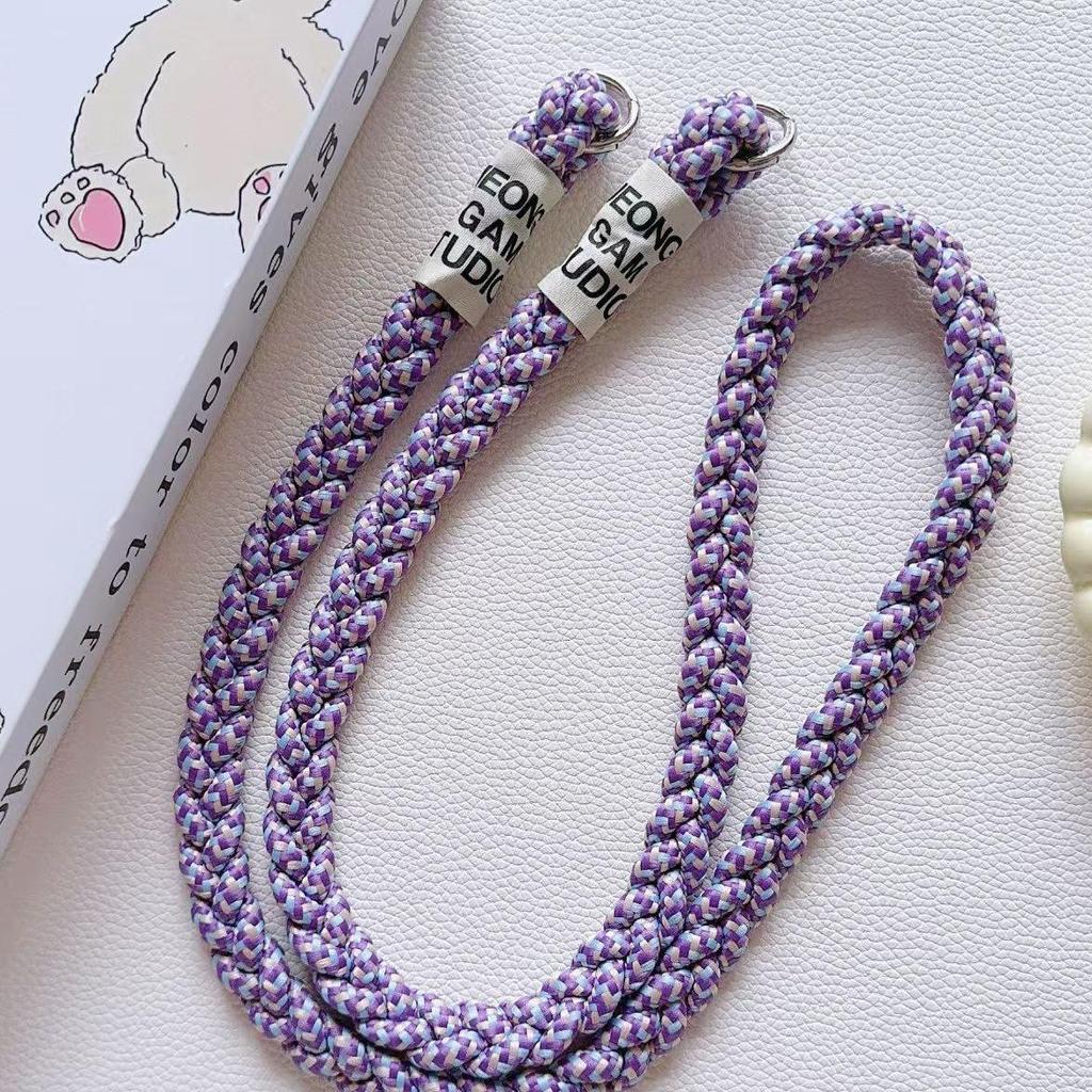 Colorful Crossbody Woven Phone Strap - Long Anti-Lost Lanyard & Bag Decoration